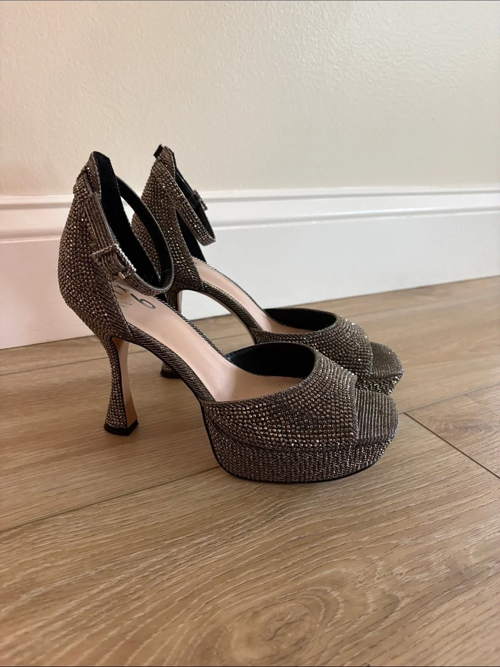 Mix No. 6 Gunmetal Crystal Platform Heels